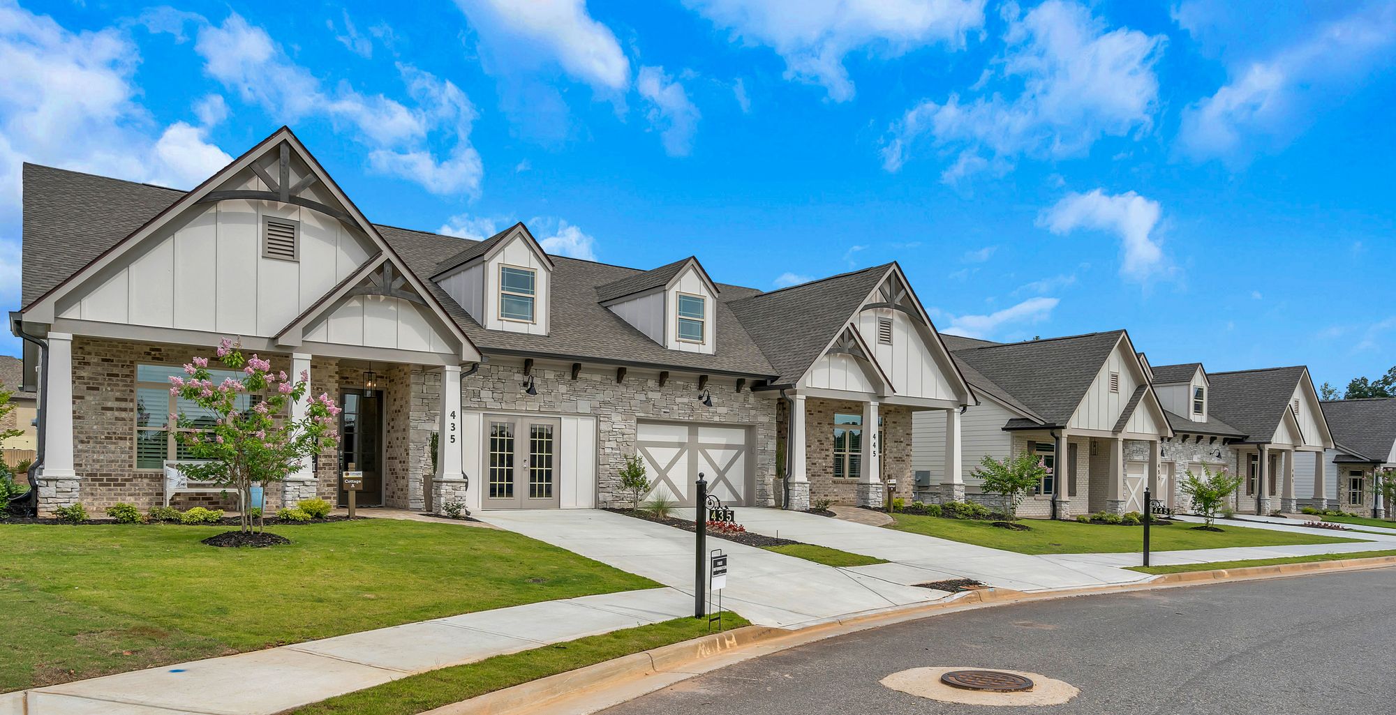 exterior view of the cottages senior residential living at celebration village forsyth